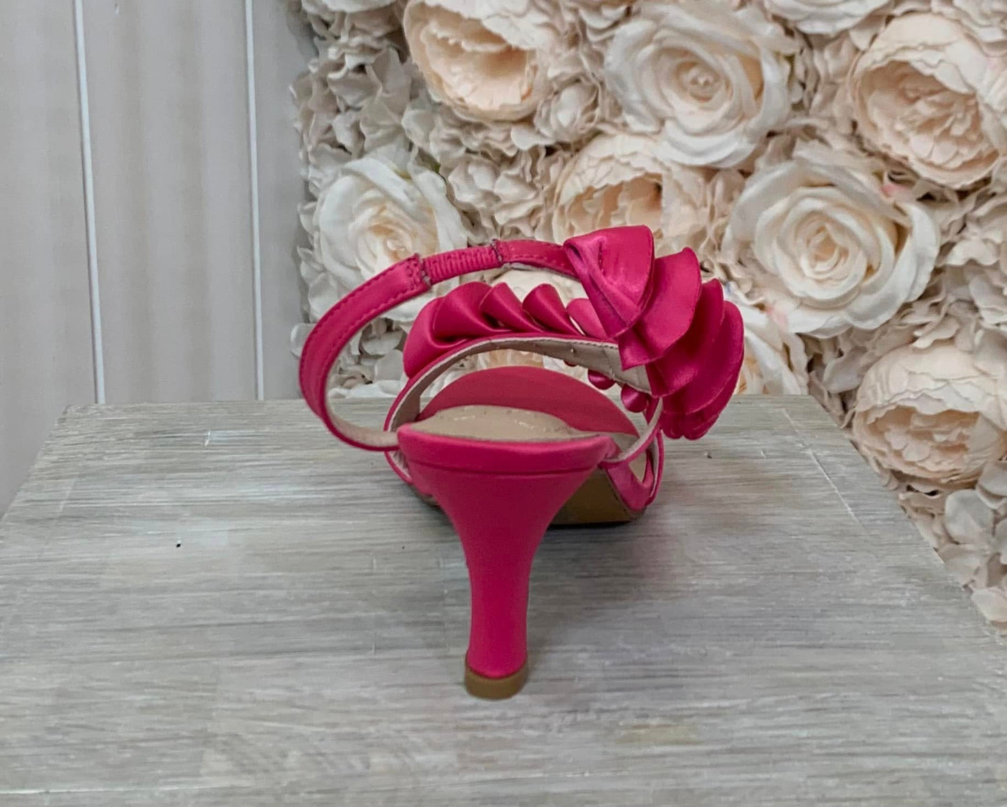 Pink satin sandal