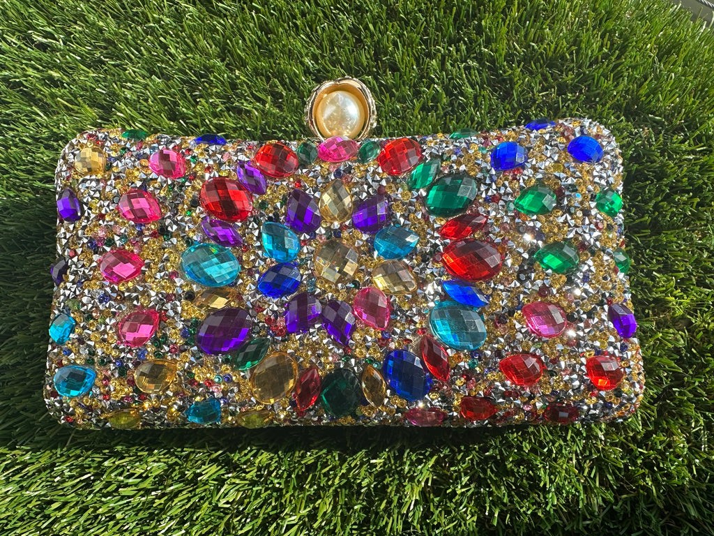 Jewel clutch - gold
