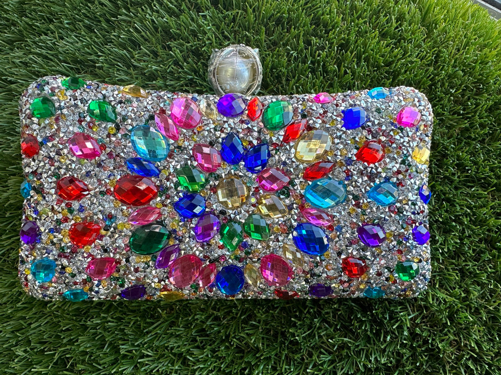 Jewel clutch - silver