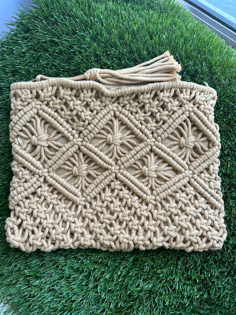 Macrame Satchel - camel