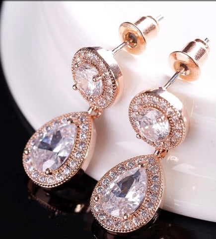 Diamond drop earrings - NE3178
