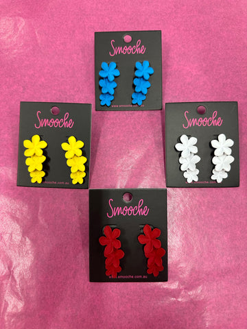 Flower drop earrings - various colours