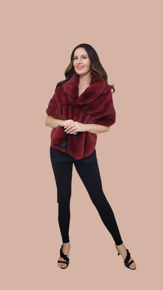 Faux Fur Shawl/Cape