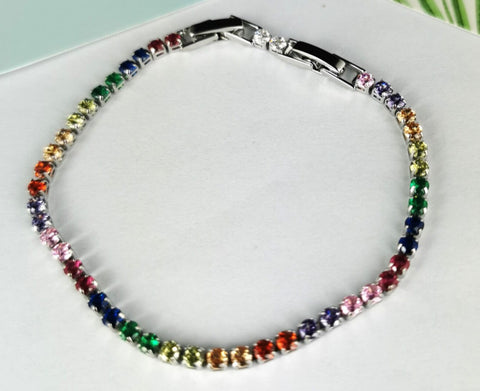Bracelet - Multi coloured with diamonte - BL0707