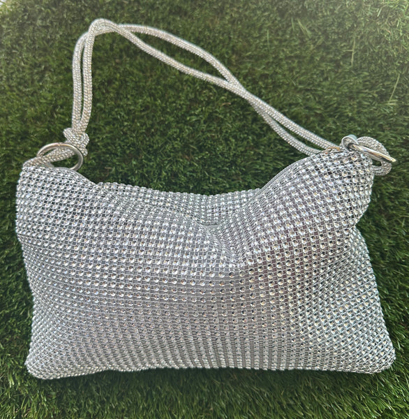 Silver sparkle shoulder bag