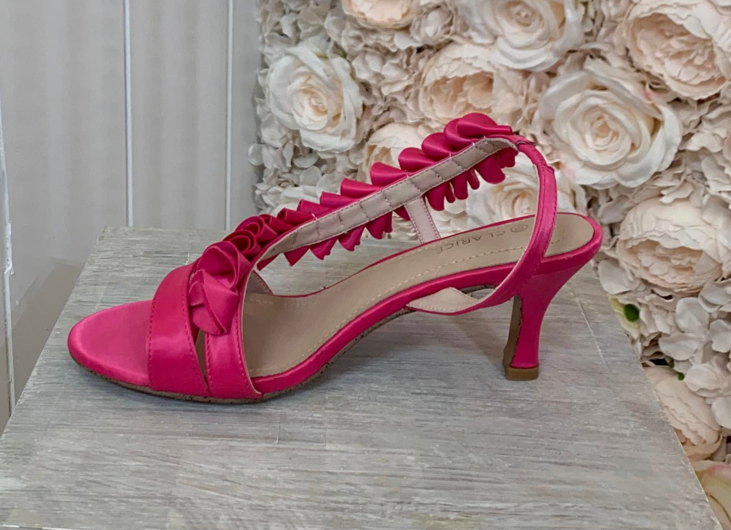 Pink satin sandal