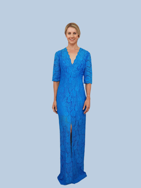 Roxanne Lace Gown - Bright Blue