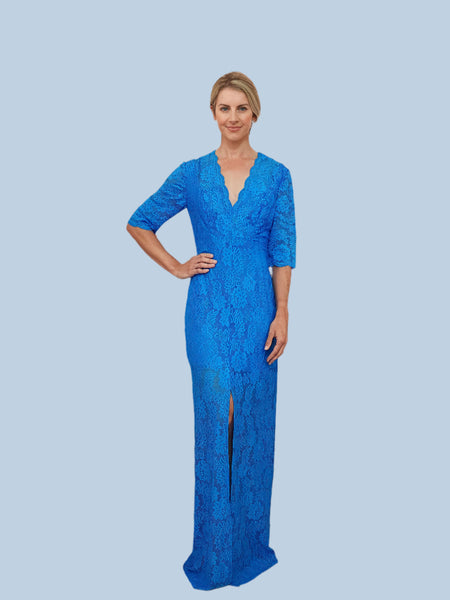 Roxanne Lace Gown - Bright Blue