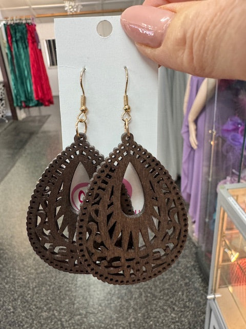 Light Weight Timber earrings - Style 6