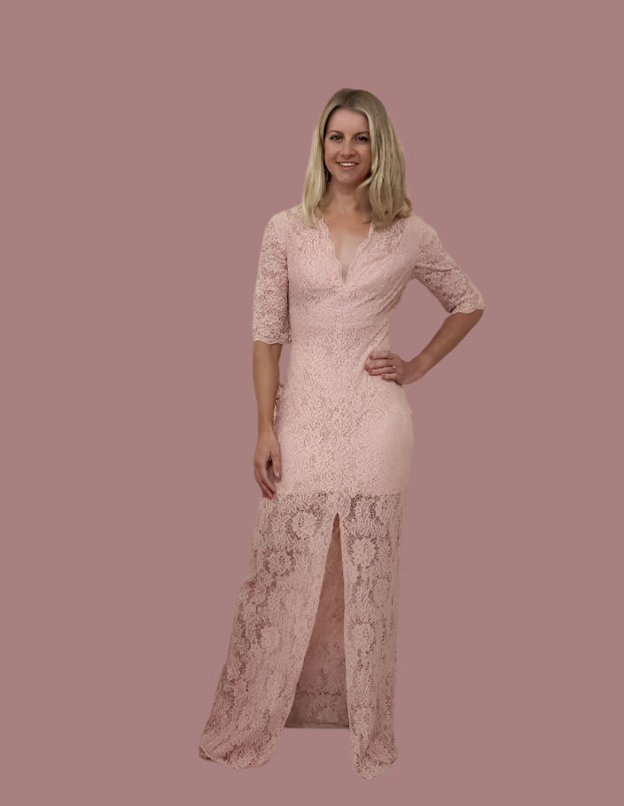 Roxanne Lace Gown - Pink