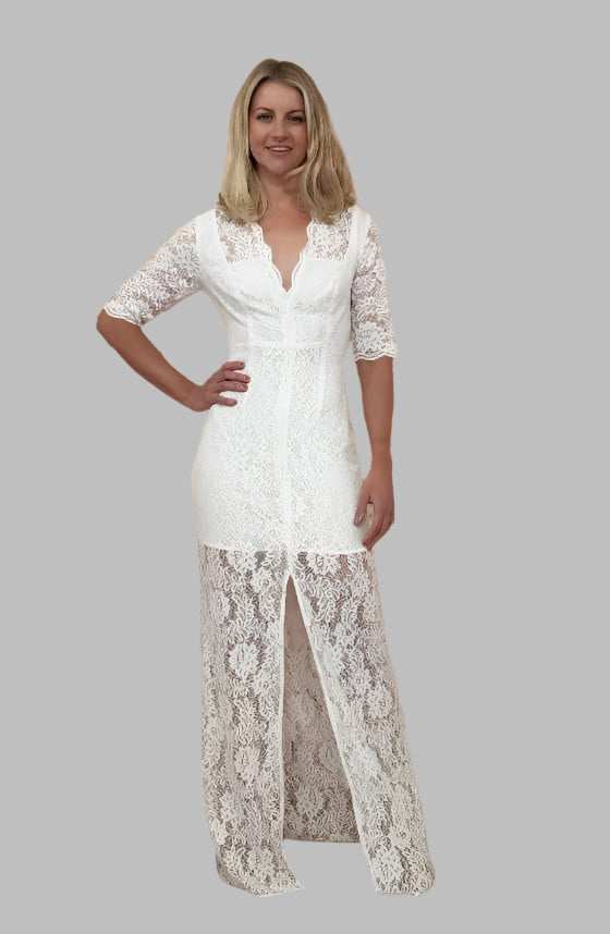 Roxanne Lace Gown- White