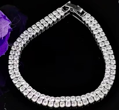 Bracelet - Silver with diamonte - BL0604