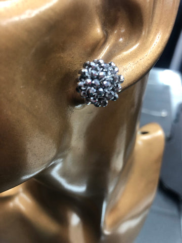 Beaded gunmetal earrings
