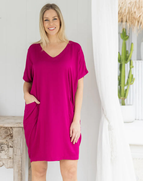 Pocket Dress Magenta